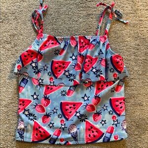 Cat & Jack Blue and Pink Watermelon Swimsuit Top